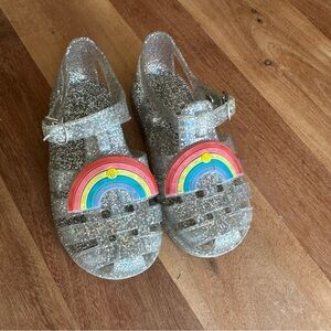 GAP Silver Sparkly Rainbow Jelly Sandals
